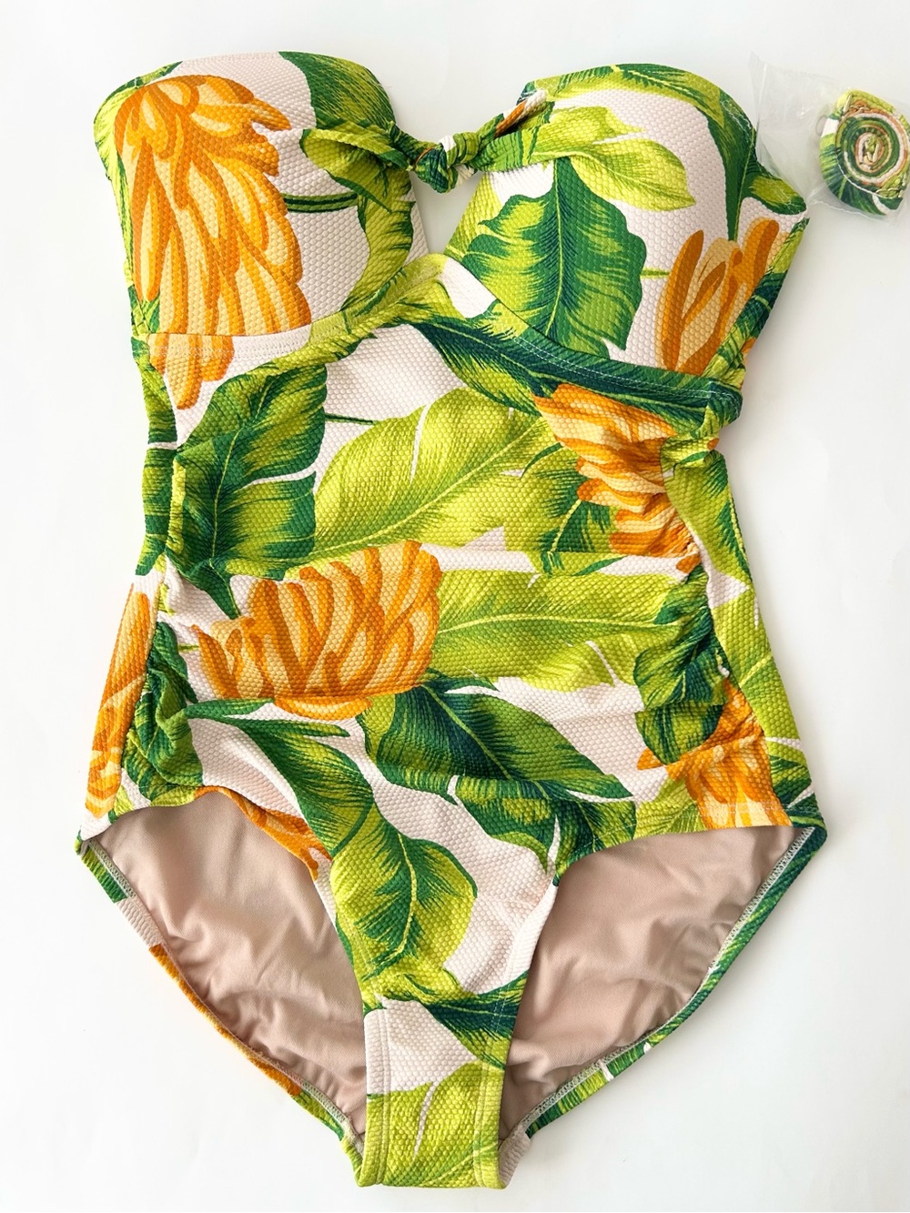 NWT Kona Vibrant Tropical Print Removable Straps Full Seat Coverage Sz M 8/10